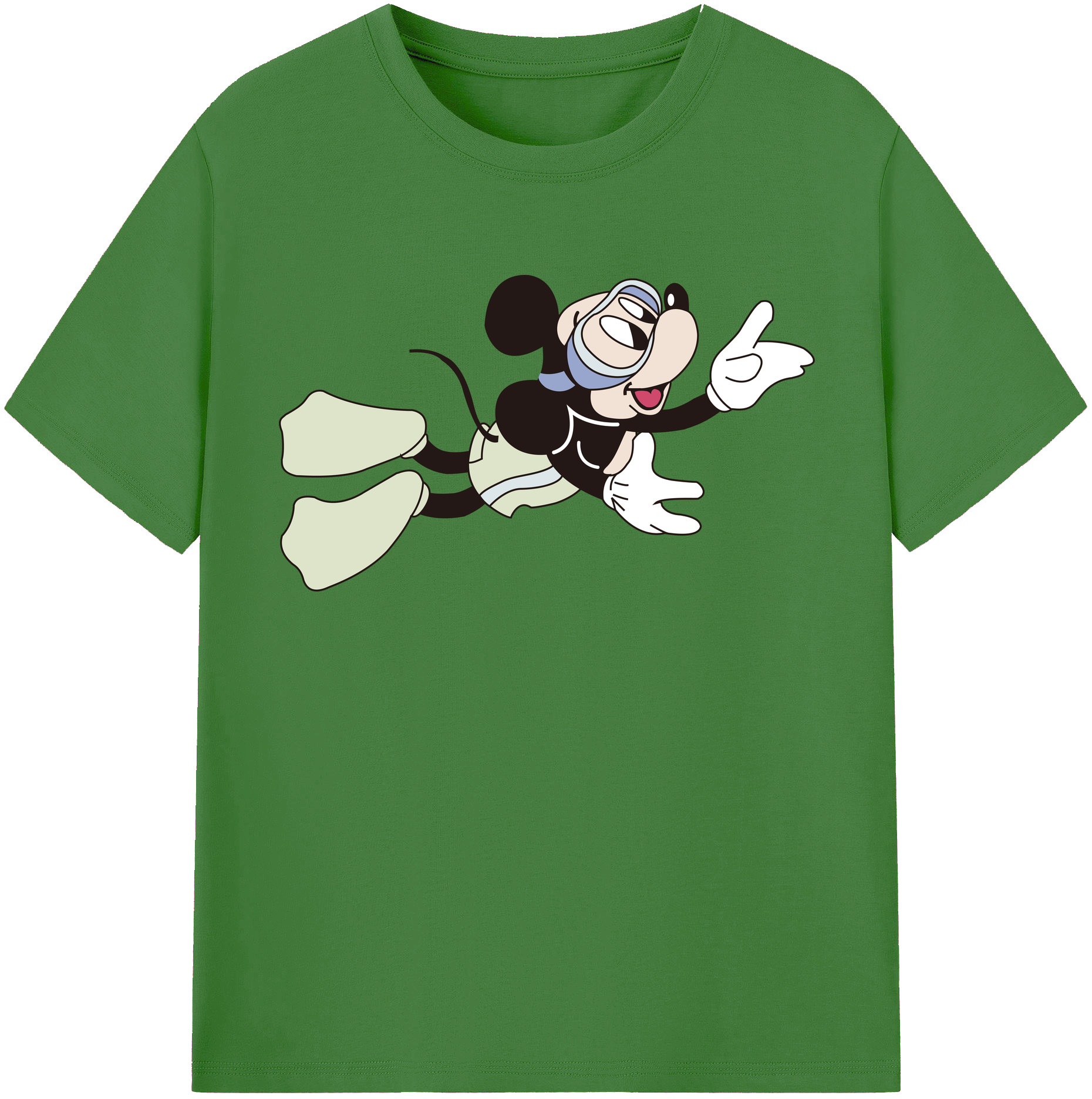 （画像用） ミッキーマウス Mickey Mouse レディースカジュアルプリントTシャツ（綿100％）